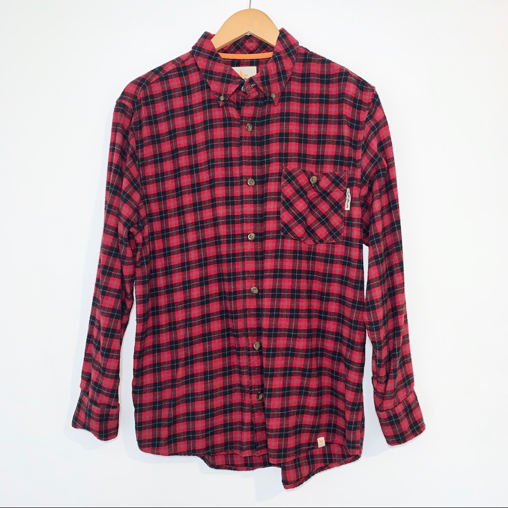 Field & Stream Red Flannel Plaid Button Down M